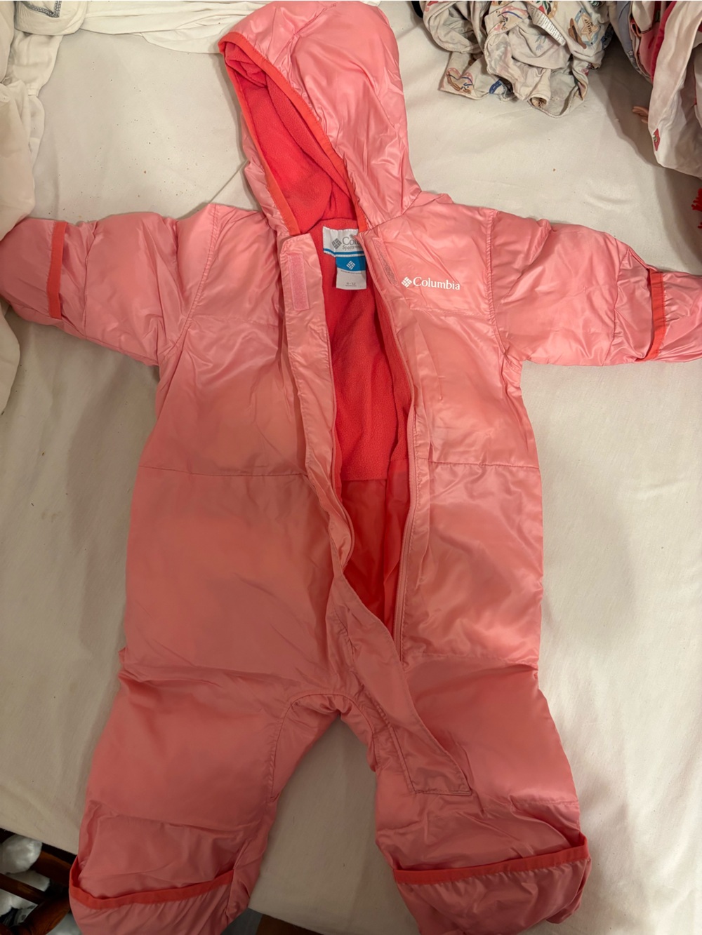 Columbia Girls Light Pink Hooded Puff jumpsuit